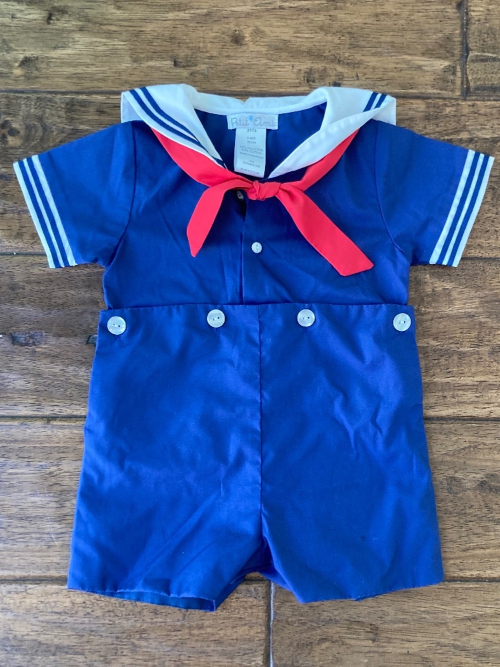 Petit Ami Sailor Romper Outfit Nautical Navy 9 Months